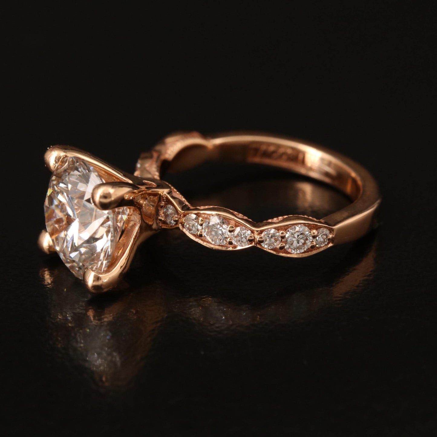 Tacori New Condition Jaw Dropping 18K Gold 3.67CTW with Visually FLawless 3.27ct Center