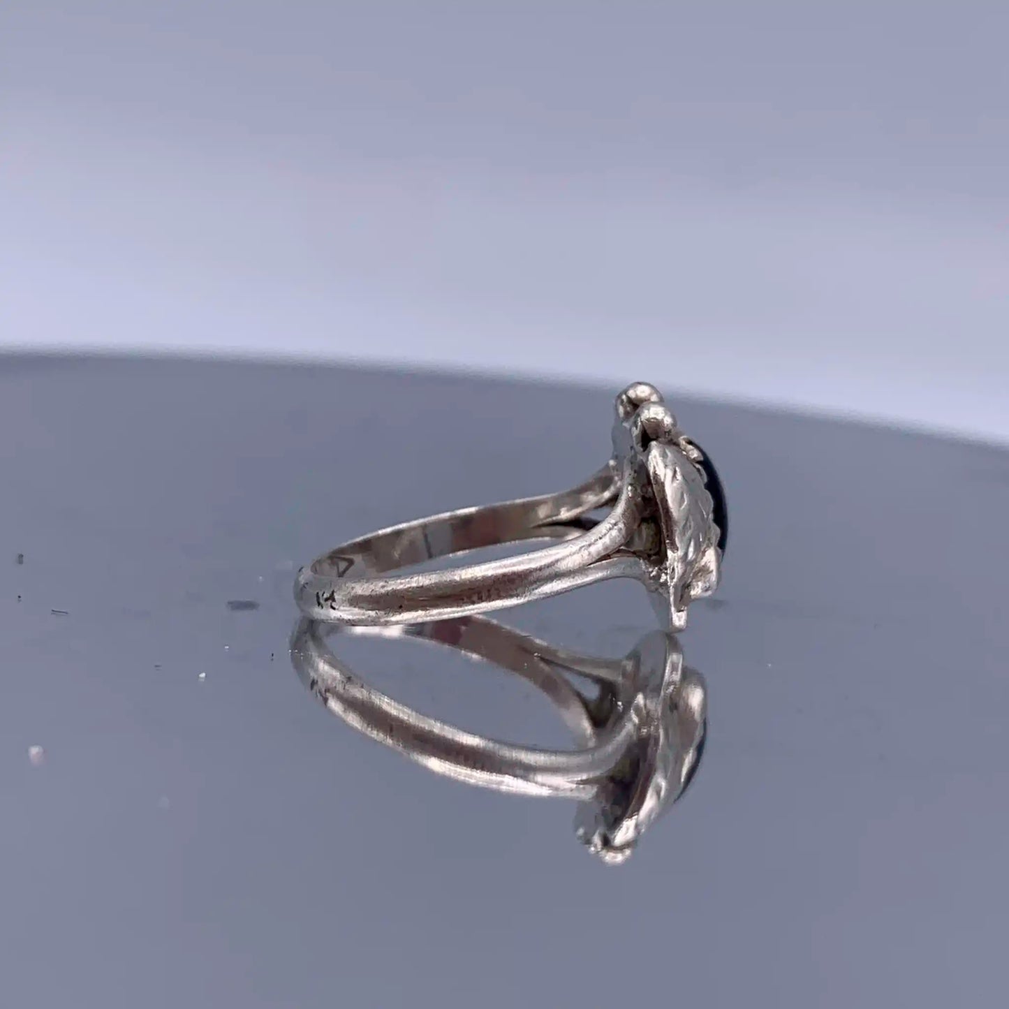 Vintage Sterling-Silver Onyx Ring - Hand-Me-Diamonds