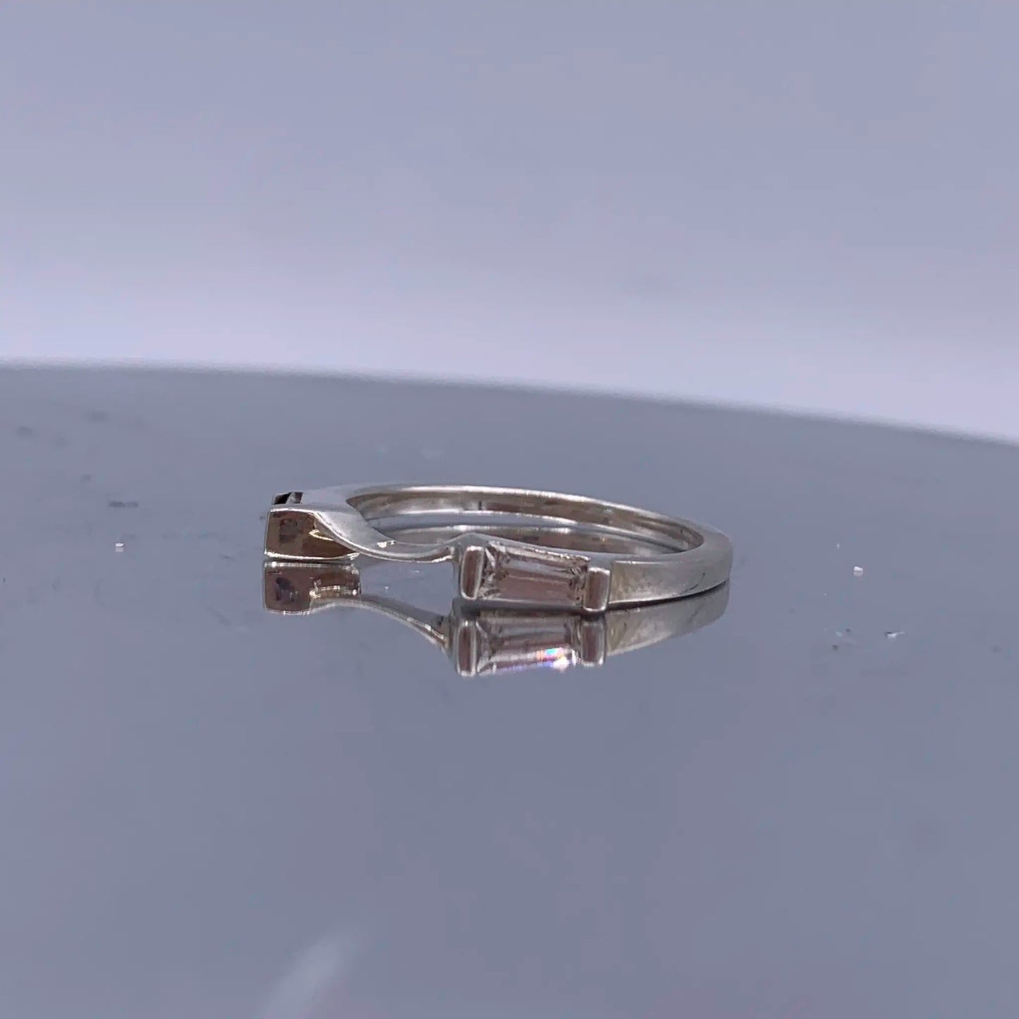 Solid Sterling-Silver and Cubic Zirconia Enhancer Ring/Wedding Band - Hand-Me-Diamonds