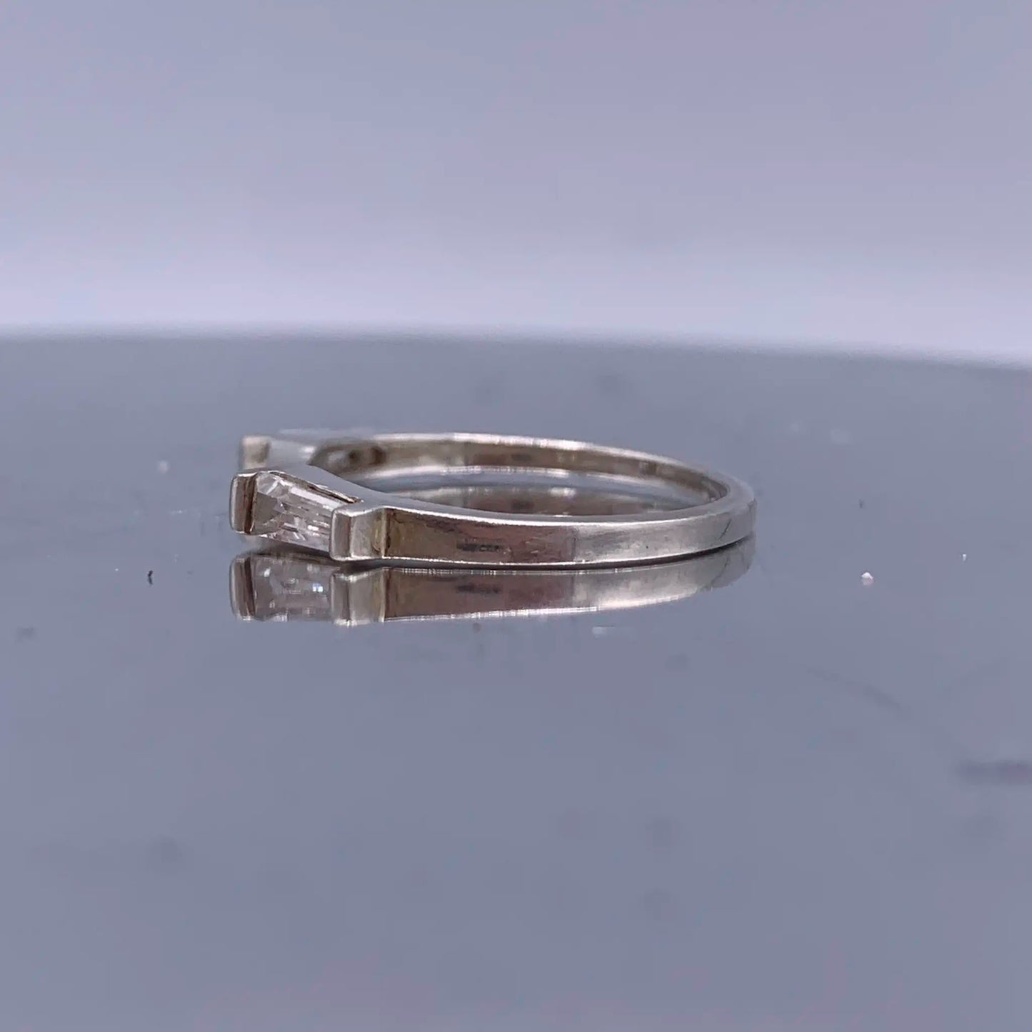 Solid Sterling-Silver and Cubic Zirconia Enhancer Ring/Wedding Band - Hand-Me-Diamonds