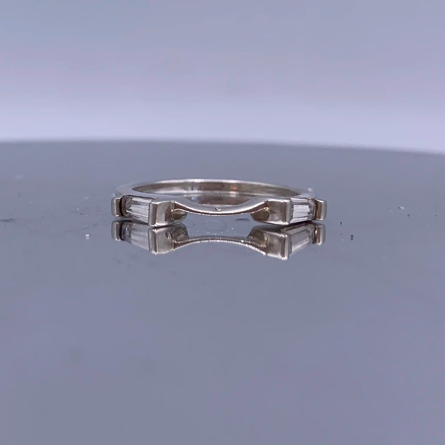Solid Sterling-Silver and Cubic Zirconia Enhancer Ring/Wedding Band - Hand-Me-Diamonds