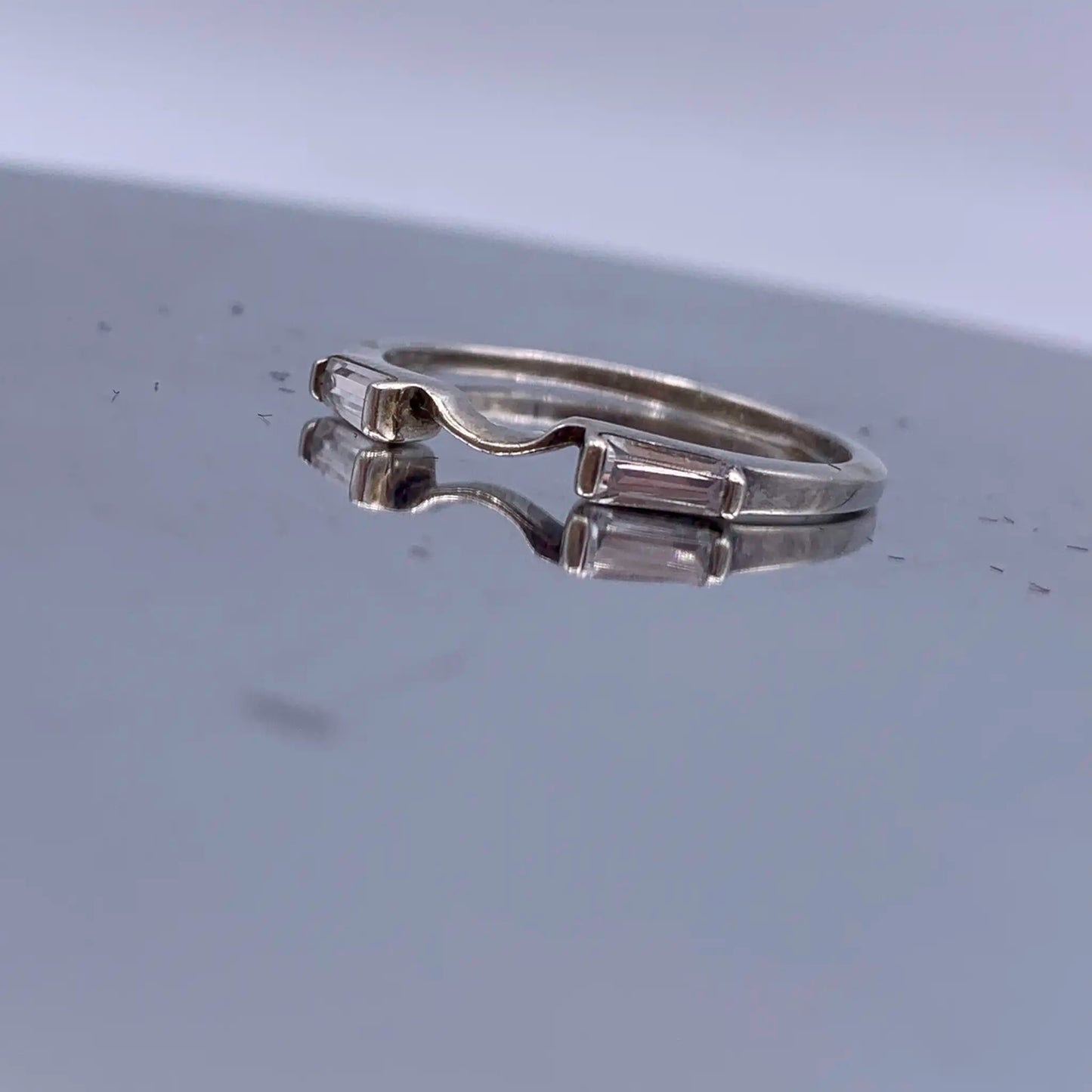 Vintage Sterling-silver Enhancer Ring/Wedding Band - Hand-Me-Diamonds