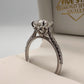 14K White Gold Cushion Modified 2.6 TCW Diamond Engagement Ring IGI LG516260545 - Hand-Me-Diamonds