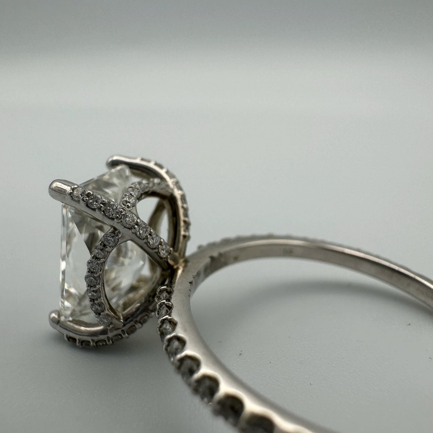 Radiant-Diamond 3.55TCW G VVS2 14K White Gold Size 7 Engagement Ring