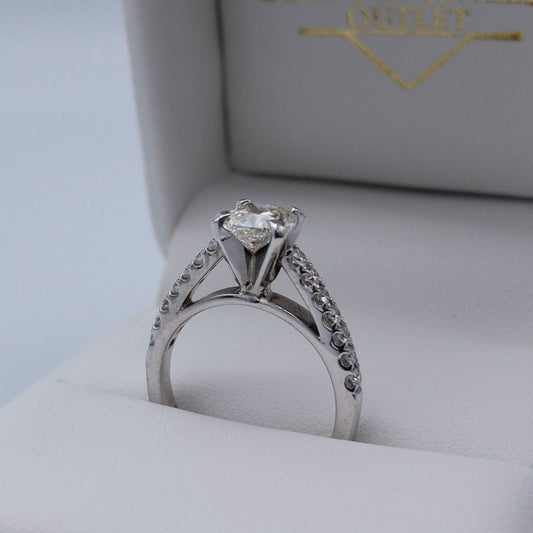 Platinum 1.27ct Cushion Diamond Engagement Ring