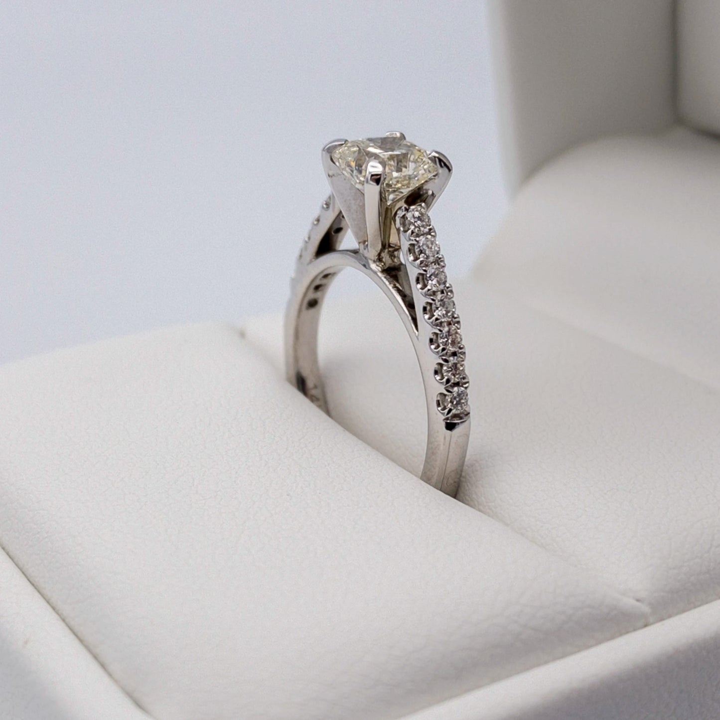 Platinum Modified Cushion 1.27TCW Diamond Engagement Ring