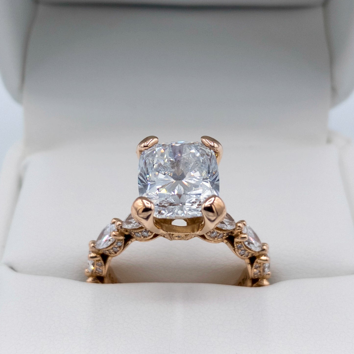 Tacori RoyalT 18k Rose Gold 5.79 TCW Diamond Semi-Mount Engagement Ring IGI LG553221874 - Hand-Me-Diamonds