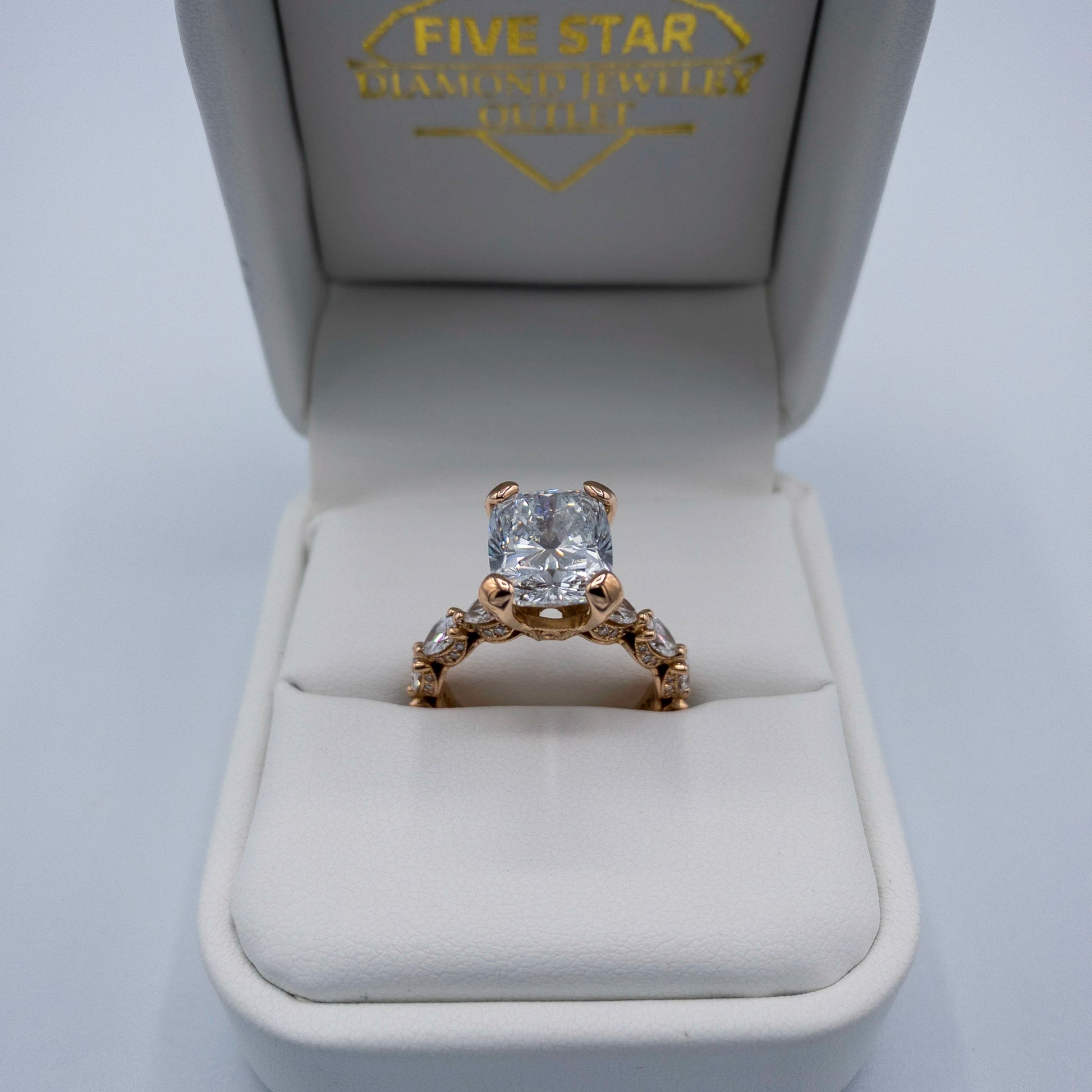 Tacori RoyalT 18k Rose Gold 5.79 TCW Diamond Semi-Mount Engagement Ring IGI LG553221874 - Hand-Me-Diamonds