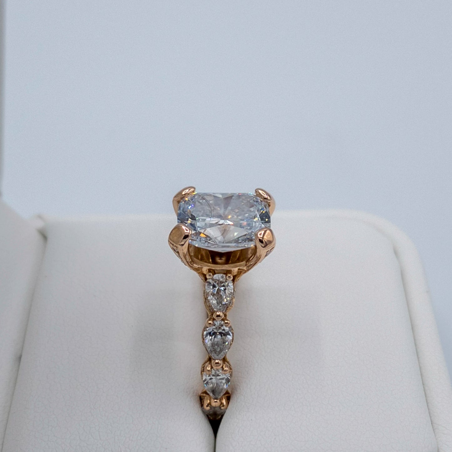 Tacori RoyalT 18k Rose Gold 5.79 TCW Diamond Semi-Mount Engagement Ring IGI LG553221874 - Hand-Me-Diamonds