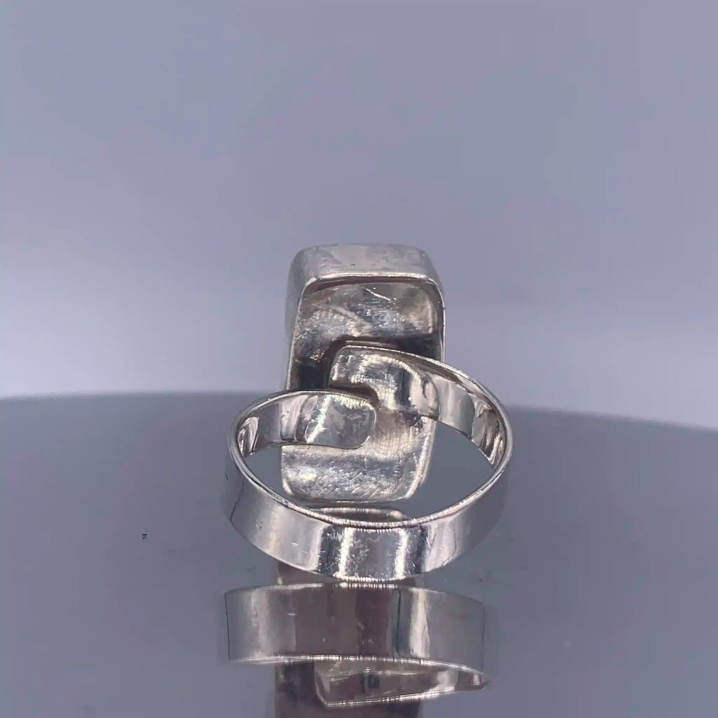 Vintage Sterling-Silver Resin Ring - Hand-Me-Diamonds