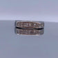 Vintage Sterling-Silver Wedding Band w/ Channel Set Princess Cut Cubic Zirconia - Hand-Me-Diamonds