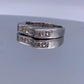 Vintage Sterling-Silver Wedding Band w/ Channel Set Princess Cut Cubic Zirconia - Hand-Me-Diamonds
