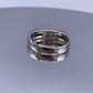 Vintage Sterling-Silver Wedding Band w/ Channel Set Princess Cut Cubic Zirconia - Hand-Me-Diamonds