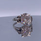 Vintage Sterling-Silver Cubic Zirconia Engagement Ring Size 7.5 - Hand-Me-Diamonds