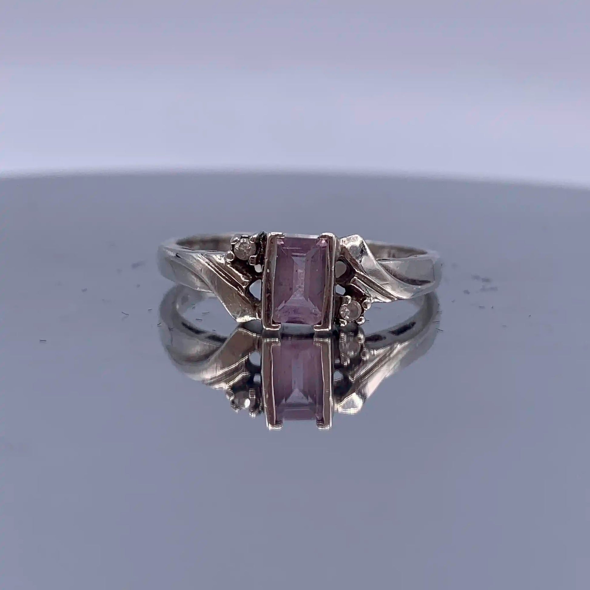 Vintage Sterling-Silver Amethyst Ring - Hand-Me-Diamonds