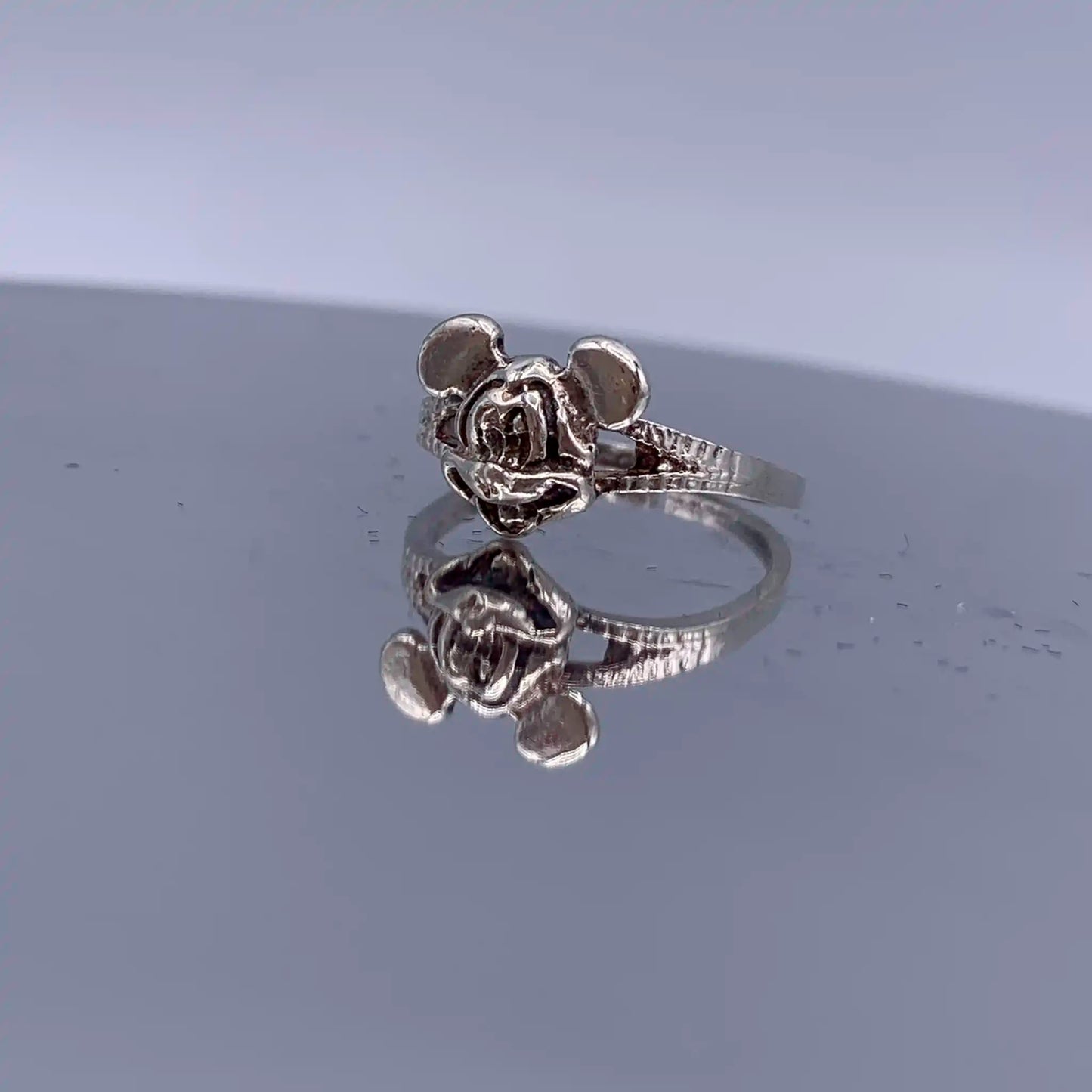 Adjustable Vintage-Sterling Silver Disney Ring - Mickey mouse - Hand-Me-Diamonds