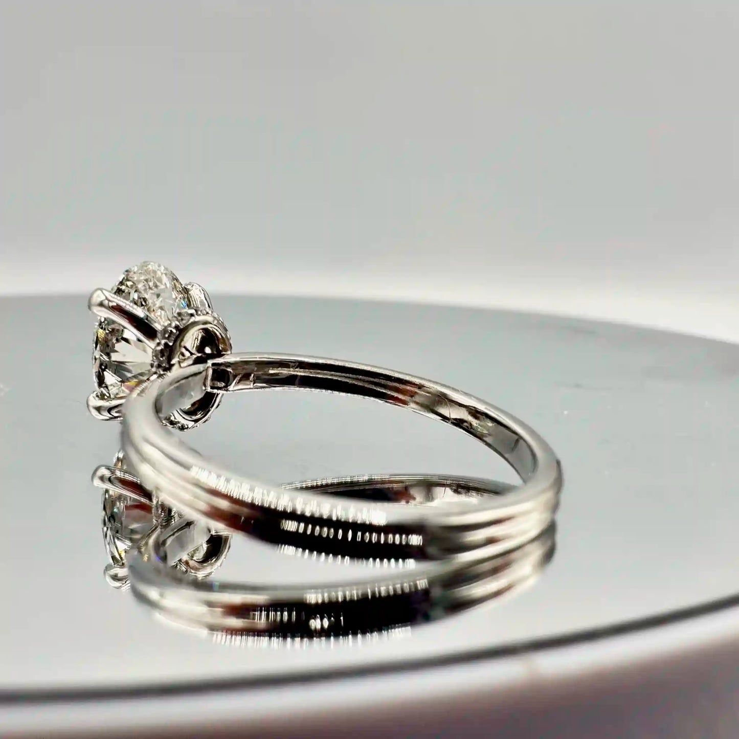 14k Hidden Halo-2.16ctw Oval Lab Diamond Engagement Ring - IGI 2.06ct Center - Hand-Me-Diamonds