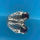 Authentic Vintage Sterling-Silver Garnet Cabochon Open-Work Ring - Hand-Me-Diamonds