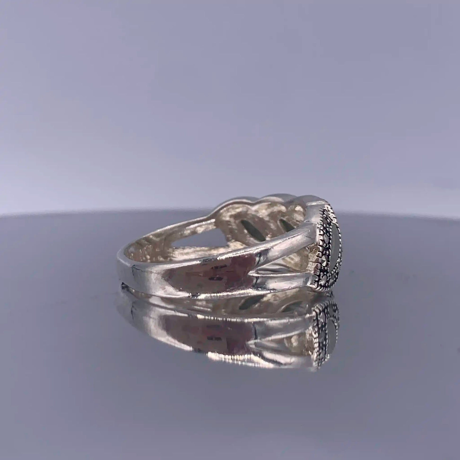 Agate Sterling Silver-Ring - Hand-Me-Diamonds